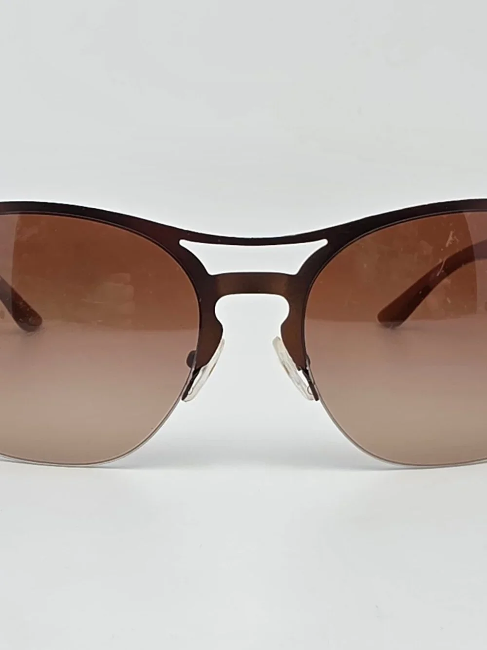 Tory Burch TY6065 326813 Brown Frame Brown Lens Semi Rimless Aviator Sunglasses